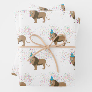 Lion Jungle Partying Animals Having a Party  Wrapping Paper Sheet