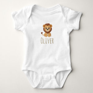 Lion Jungle Safari Animal   Custom Name Baby Bodysuit