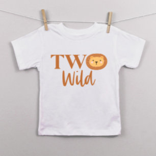 Lion Jungle Safari Animal Two Wild 2nd Birthday Toddler T-Shirt