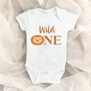 Lion Jungle Safari Animal Wild One 1st Birthday Baby Bodysuit