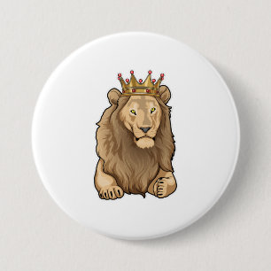 Lion King Crown 7.5 Cm Round Badge