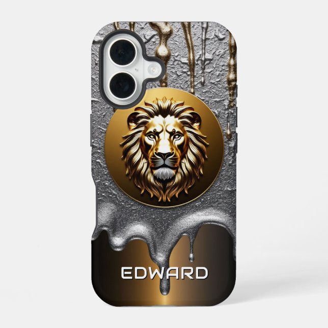 Lion King Custom Name Design 🦁 iPhone 16 Case (Back)