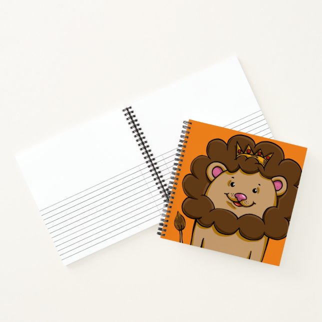 Lion King Digital Drawing, Happy Colourful Notebook (Inside)