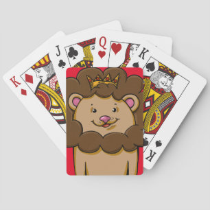 Lion King Digital Drawing, Happy Colourful Playing Cards