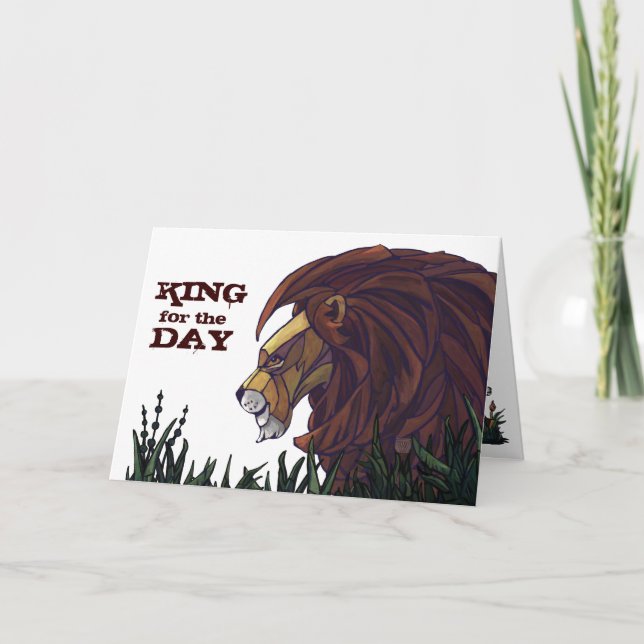 Lion, King for the Day Greeting Card (Front)