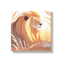 Lion King | Male Lion Nature Animal Watercolor