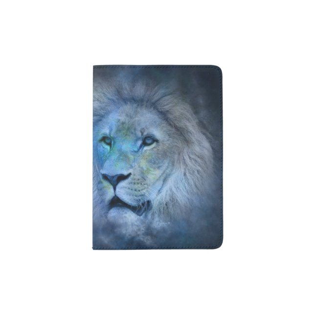 Lion King Modern Dark Blue Passport Holder (Front)