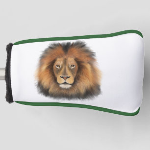lion king of the jungle realistic male watercolor golf head cover