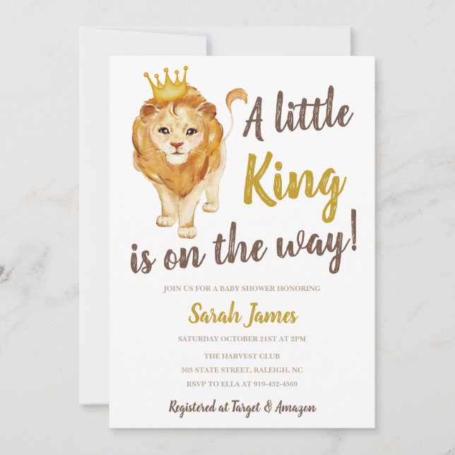 Lion King On The Way Baby Shower Invitation (Front)