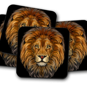 Lion King Portrait Coaster Majestic Lion Coaster