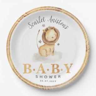 Lion King Safari Watercolor Baby Shower Paper Plate