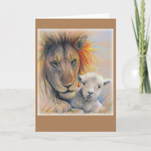 Lion & Lamb, 5" x 7" Standard, Folded Card