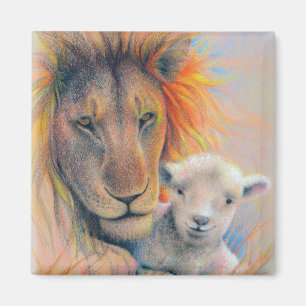 "Lion & Lamb" Magnet