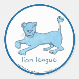 Lion League round stickers