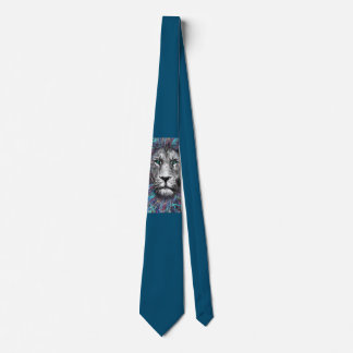lion leo blue  tie