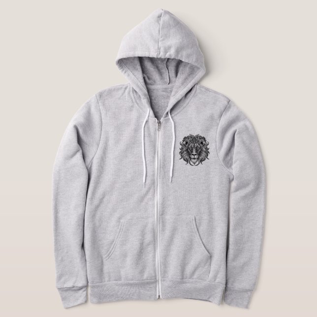 Lion Line Art Hoodie (Laydown)