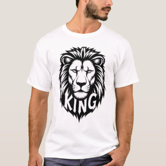 Lion Line Art Portrait T-Shirt