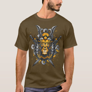 Lion Lion Head Wild cat Samurai Helmet For Men T-Shirt