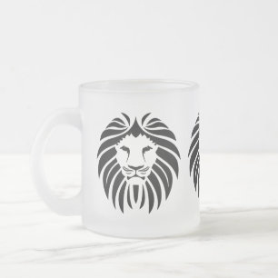 Lion, Lion Mane, Pride, Safari Frosted Glass Coffee Mug