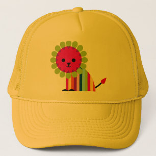 Lion Lioness Happy Cat Cute Cartoon Animal Trucker Hat