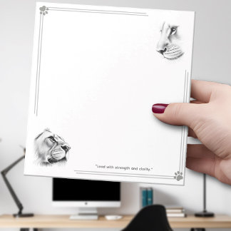 Lion Lioness Lead with Strength & Clarity Notepad