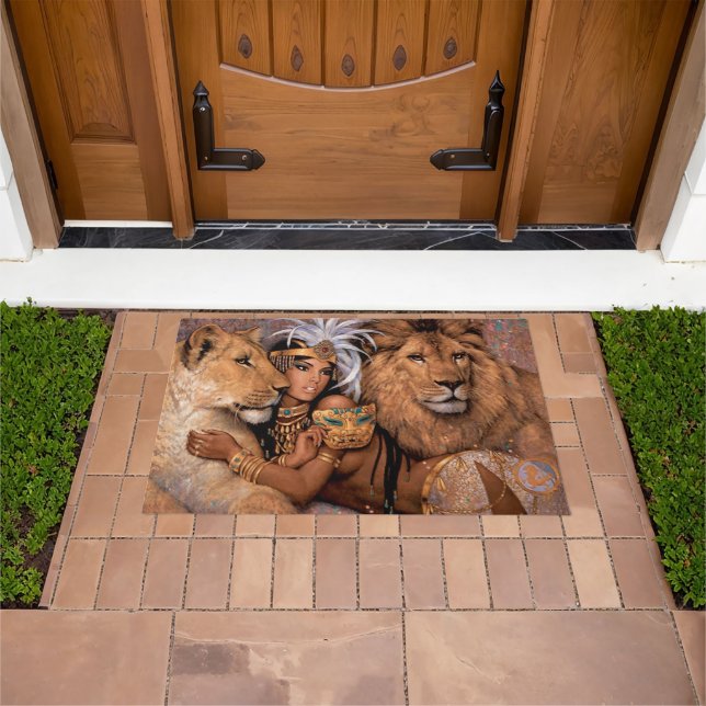 Lion Lioness Princess Doormat (Outdoor)