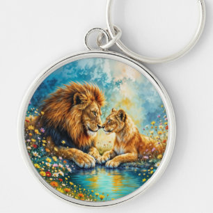 Lion Lioness wild cats nature love wildlife Key Ring