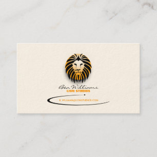 Lion Logo Business Card (Orange Version)