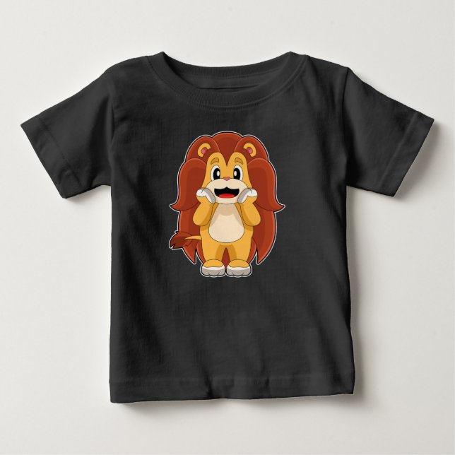Lion long Mane Baby T-Shirt (Front)
