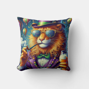 Lion/Louisiana Mardi Gras Cushion