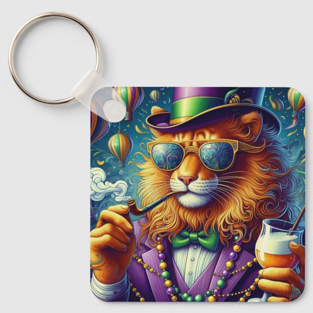 Lion/Louisiana Mardi Gras  Key Ring (Front)