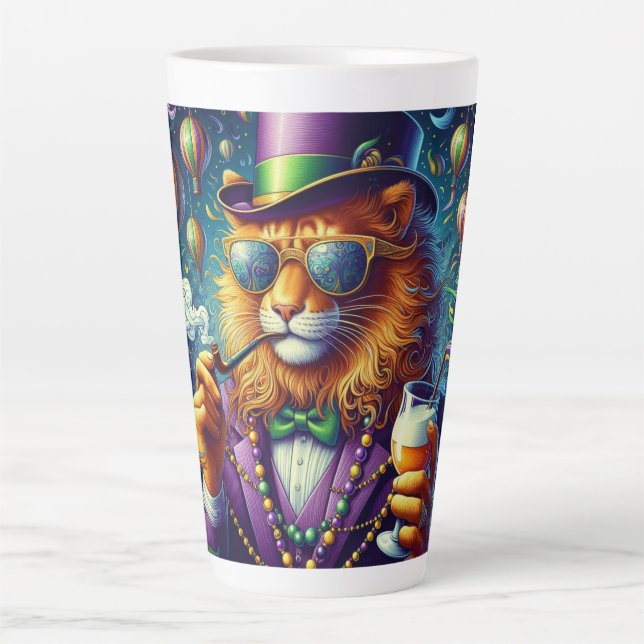 Lion/Louisiana Mardi Gras  Latte Mug (Front)