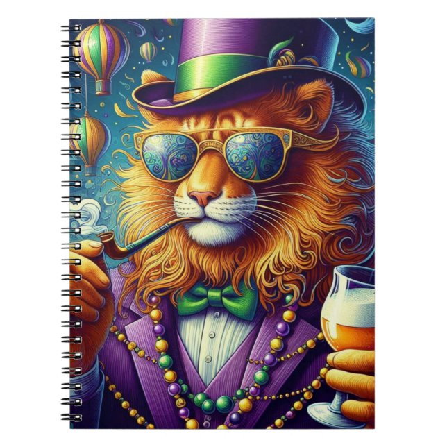 Lion/Louisiana Mardi Gras  Notebook (Front)