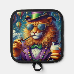Lion/Louisiana Mardi Gras Pot Holder