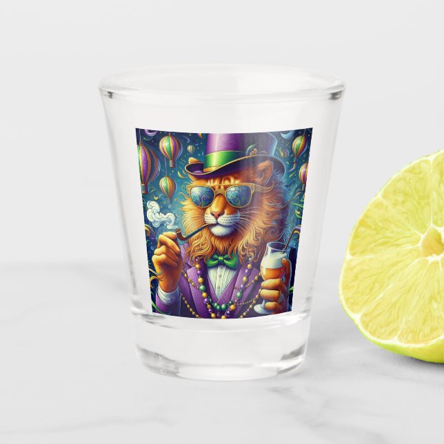Lion/Louisiana Mardi Gras  Shot Glass (Front)