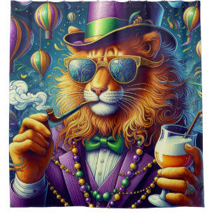 Lion/Louisiana Mardi Gras Shower Curtain