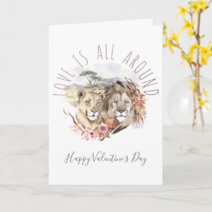 Lion Love Sahara Savanna Valentine's Day Card