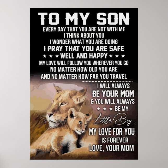 Lion Lover To My Son Lion Poster (Front)