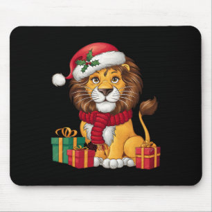 Lion Lover Xmas Holiday Santa Lion Christmas  Mouse Mat