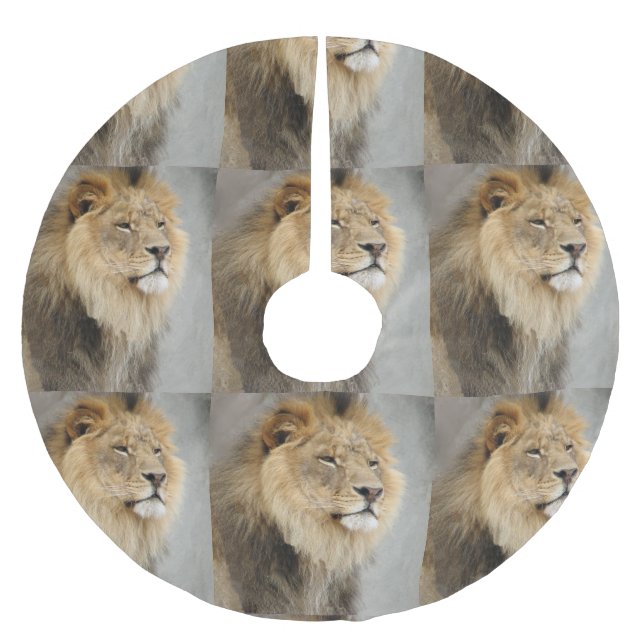 Lion Lovers Christmas Brushed Polyester Tree Skirt (Front)