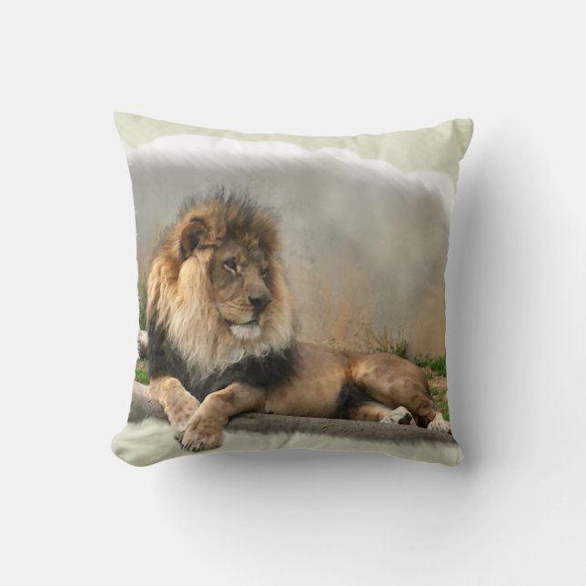 Lion Lovers King of the Jungle Cushion (Front)