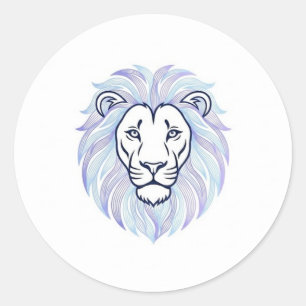 lion magic classic round sticker