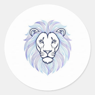 lion magic classic round sticker