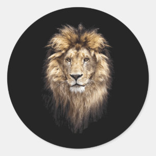 Lion Main Animal Face Big Cat Classic Round Sticker
