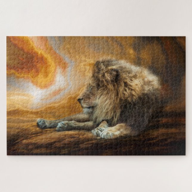 LION MAJESTIC HUNTER JIGSAW PUZZLE (Horizontal)