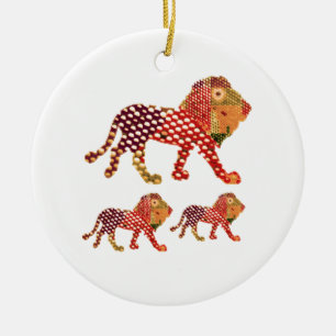 LION - Majestic KING of animals Ceramic Tree Decoration