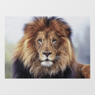 LION MALE GLASS WINDOW CLING