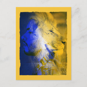 Lion Man Collage Postcard