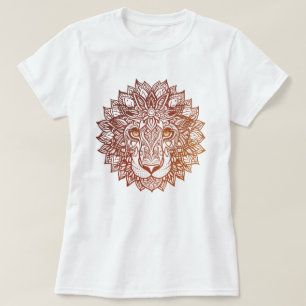 Lion Mandala Ornamental, Hand Drawn Lion Mandala T-Shirt