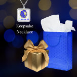 Lion Mascot White Blue and Yellow Graduate  Silver Plated Necklace<br><div class="desc">A blue and yellow lion mascot on a white background with customisable blue text makes this necklace a one-of-a-kind keepsake for your graduate, current student, or even a proud parent of a Lion. Celebrate graduation, back to school season, birthdays or Mother's Day with this unique gift. Like the concept but...</div>